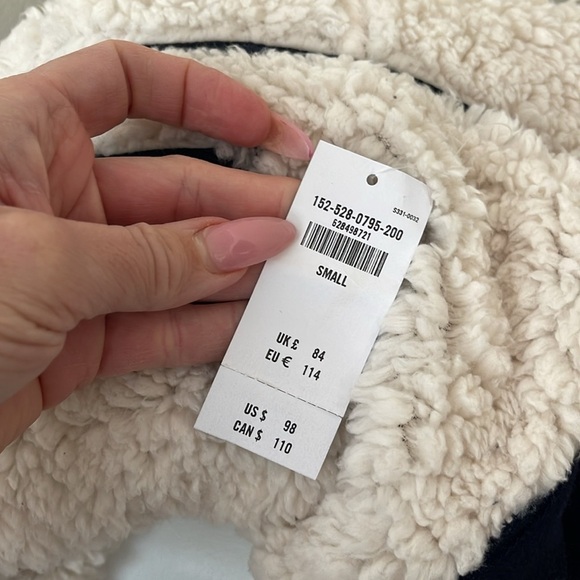 (NWT) Abercrombie & Fitch Women’s Full Zip Sherpa Hoodie in Navy, Small - Picture 12 of 15